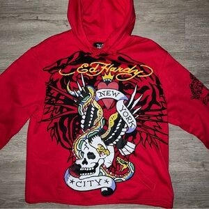 Men’s Slightly Cropped Ed Hardy Hoodie